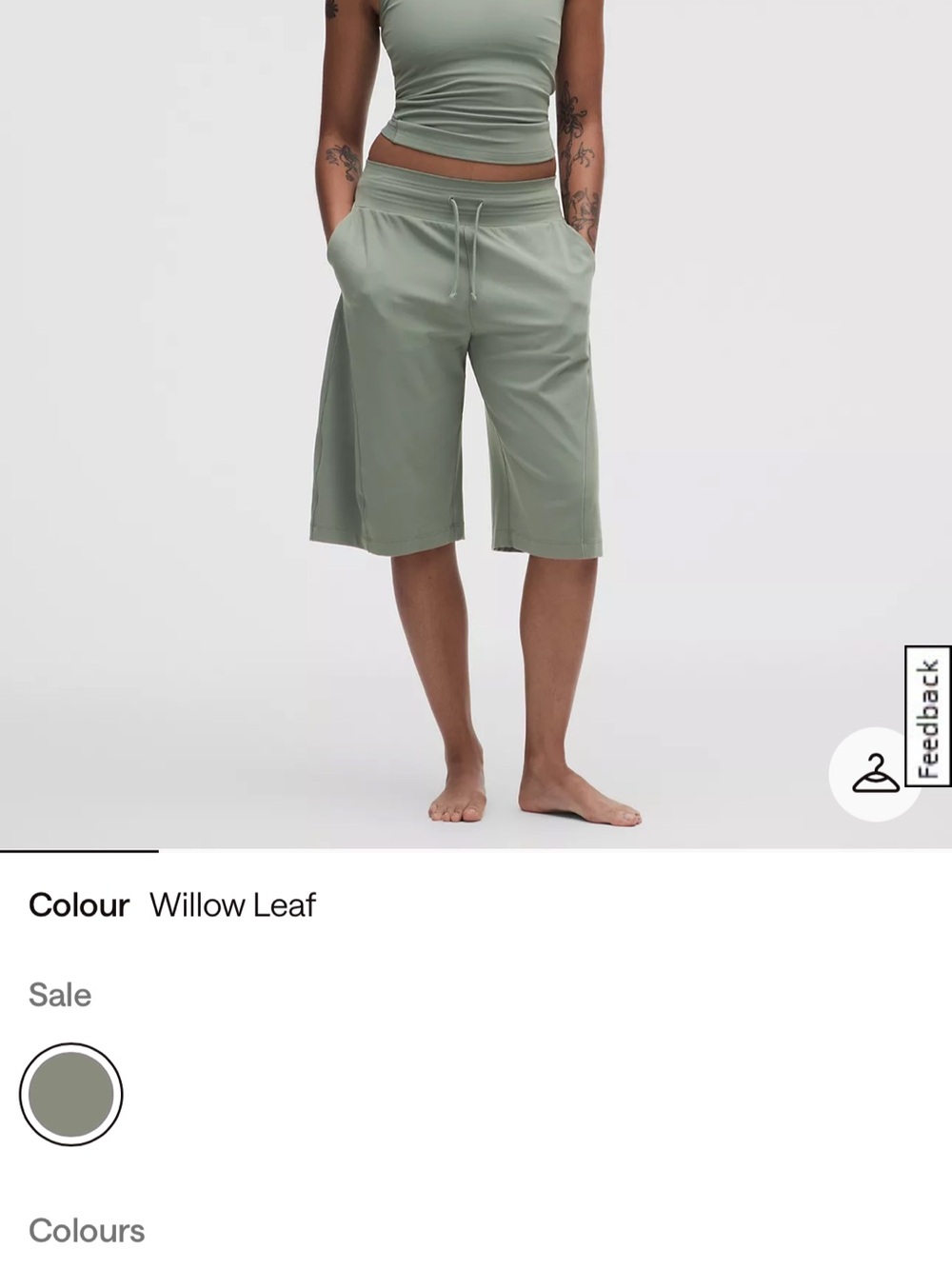 lululemon athletica Willow Leaf Green Women's Bermuda Shorts. Oversized